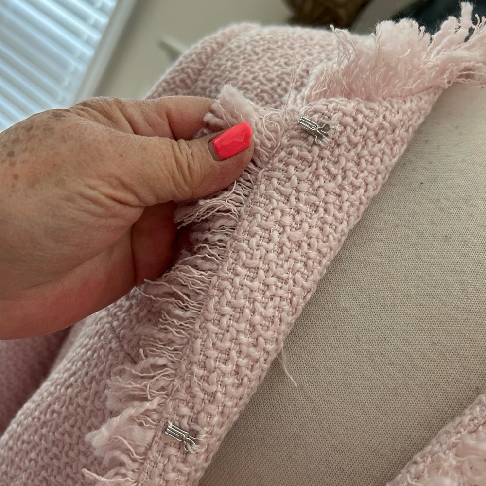 Venus Pink Tweed Fringed Coat - Picture 4 of 12